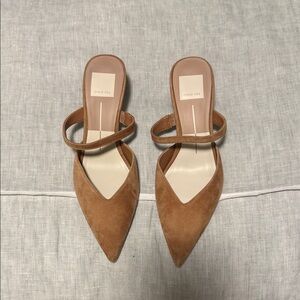Dolce Vita Brown Tan Suede Pointed Mules